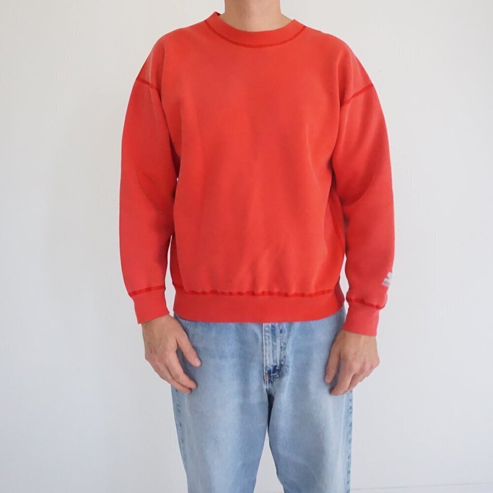 Vintage Starter Red Crewneck Sweatshirt 80s One Pound Fleece Retro Sport Style M